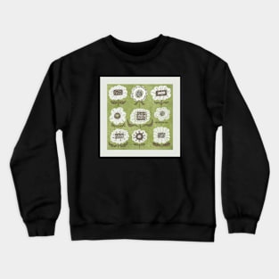 Folk art retro vibe floral print//hand drawn flowers Crewneck Sweatshirt